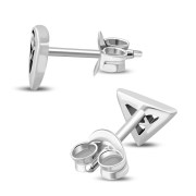 Tiny Solid Silver Trinity Stud Earrings, ep281